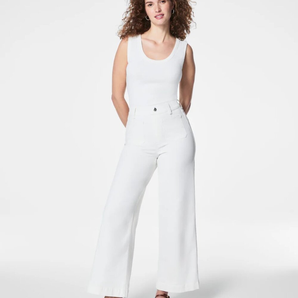 NWT Spanx Shape Cropped Wide Leg Jeans - Sz Petite XL